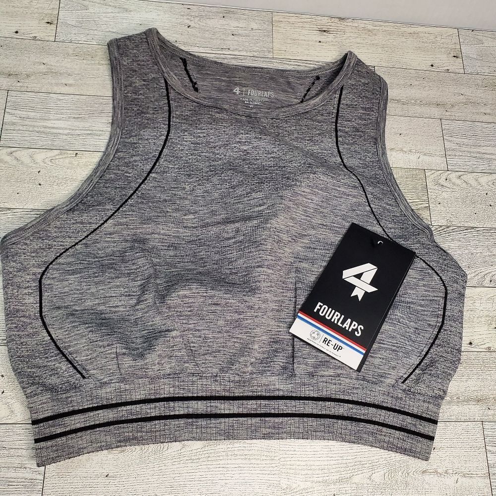FourLaps | Women's XL | Breathe Seamless Sports Bra | Heather Gray NWT